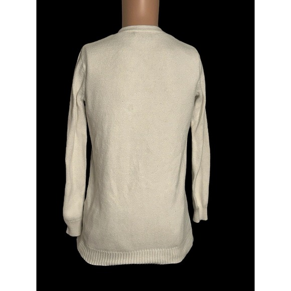 Ralph Lauren Sport Sweater Women's Size S Ivory Boyfriend Fit Long Sleeve Pocket - Picture 6 of 7